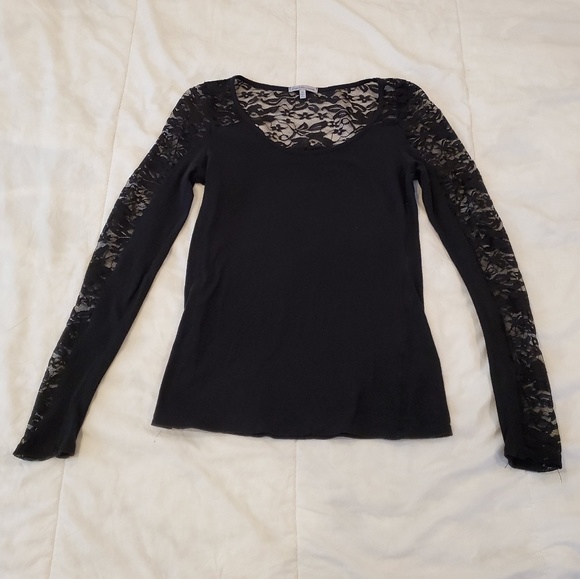 Charlotte Russe Tops - 3/$12 Black lace long sleeves top